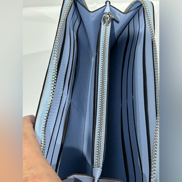 Kate Spade Blue Saffiano Leather zip around Long wallet clutch - Picture 5 of 6